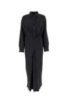 Y/project Y Project Woman Charcoal Stretch Viscose Blend Shirt Dress In Grey