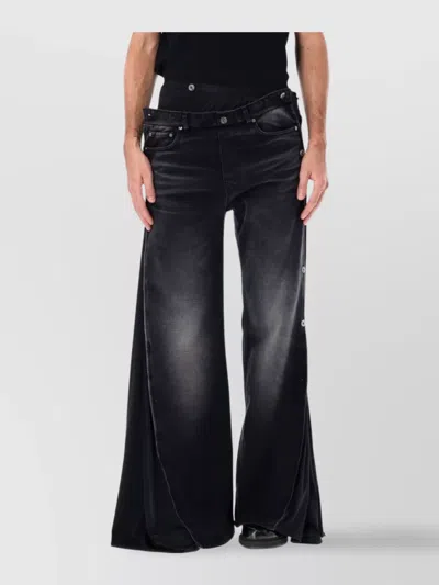 Y/project Collapsed Waist Wide-leg Jeans In Black