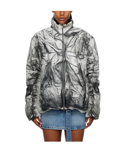 Y/project Compact-print High-neck Jacket In Gray