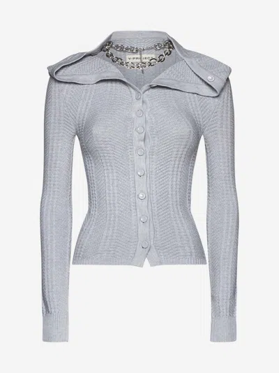 Y/project Chain-necklace Cardigan In Grey