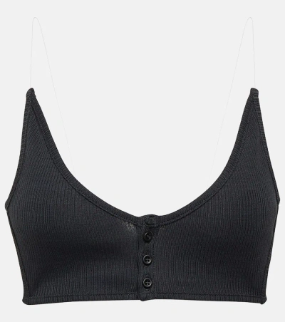 Y/project Cotton Jersey Bralette In Vintage Black