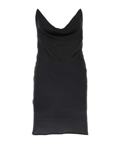 Y/PROJECT Y/PROJECT V-NECK RUFFLED SATIN MINI DRESS