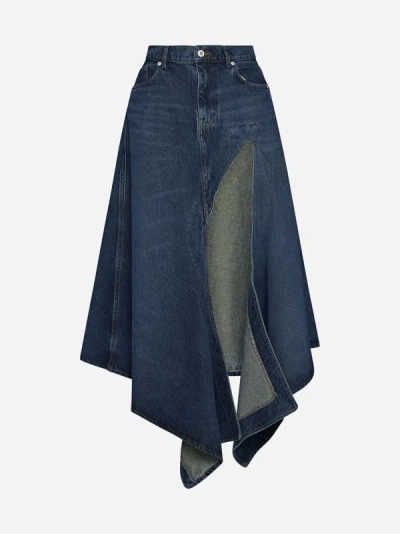 Y/project Evergreen Denim Midi Skirt In Blue