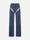Y/project Men Evergreen Cut-out Jeans In Vintage Blue