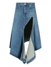 Y/project Denim Mini Skirt With Cut Out Details In Blue