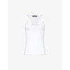 Y/project Cut-out Slim-fit Cotton-jersey Top In Optic White