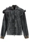Y/project Black Velcro Denim Jacket In Black