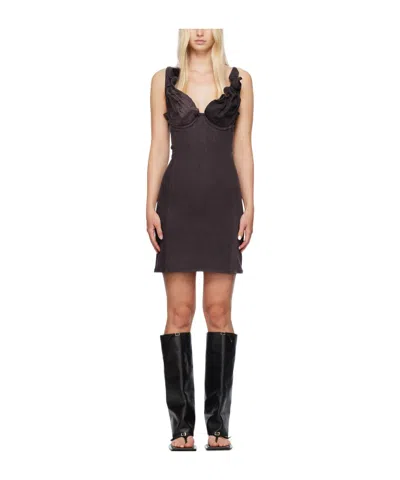 Y/project Denim Mini Dress In Black