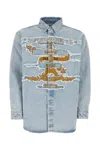 Y/project Light Blue Cotton Denim Jacket In Evergreen Ice Blue