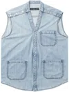 Y/project Patch Pocket Detailing Denim Vest In Blue