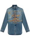 Y/project Distressed Denim Shirt In Blue