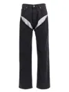 Y/project Black Evergreen Cut Out Jeans In Black