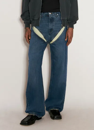 Y/PROJECT EVERGREEN CUT-OUT JEANS