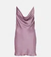 Y/project Mini Satin Slip Dress With Spaghetti Straps In Lila