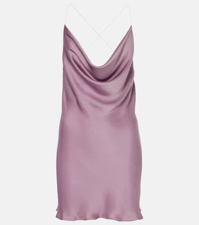 Y/project Evergreen Invisible Strap Satin Slip Dress In Lilac