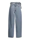 Y/project High Waist Wide Leg Jeans With Belt Loops In Light Blue