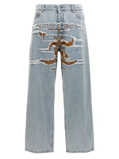 Y/project Evergreen Paris Best Patch Jeans In Light Blue