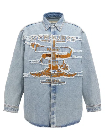 Y/project Evergreen Paris Best Patch Shirt In Blue