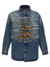 Y/project 'parisian Patchwork Distressed Embroidered Shirt' In Blue