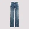 Y/project Evergreen Vintage Blue Organic Cotton Snap Off Jeans In Blue