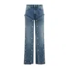 Y/project Evergreen Vintage Blue Organic Cotton Snap Off Jeans In Blue