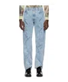 Y/project Evergreen Wire Mid-rise Straight Jeans In Blue