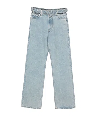 Y/PROJECT EVERGREEN Y BELTED JEANS