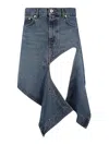 Y/PROJECT EVERGREEN CUT OUT DENIM MINI SKIRT