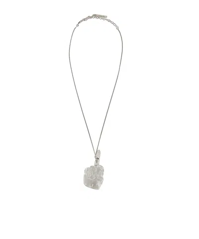 Y/project Finger Motif-pendant Necklace In Gray