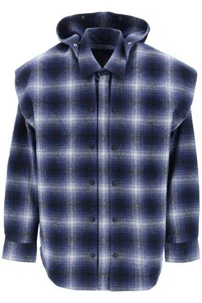 Y/project Flannel Overshirt In Blu