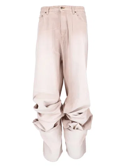 Y/project Draped Cuff Jeans In Beige