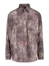 Y/project Floral Stripe Button-up Shirt In Pink