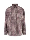 Y/project Floral Stripe Button-up Shirt In Pink