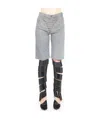 Y/project Front Cross-chain Trim Shorts In Gray
