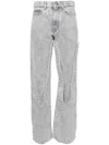 Y/project Snap Off Chap Convertible High-rise Organic Straight-leg Jeans In Grey