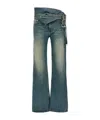Y/project Wrap Belt Jeans In Blue