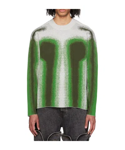 Y/project Gradual Pattern Sweater In Green