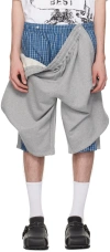 Y/PROJECT GRAY LAYERED SHORTS