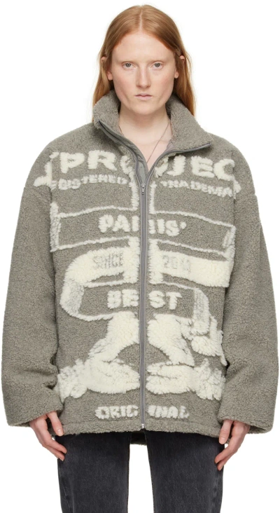 Y/project Gray 'paris Best' Jacket In Grey/white