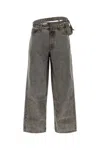 Y/project Grey Double-waist Wide-leg Jeans In Grey