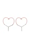 Y/project Two-toned Heart-shape Drop Earrings In Silver