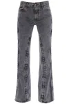 Y/project Y Project Hook-and-eye Flared Jeans In Nero