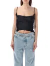 Y/project Cowl Neck Hook And Eye Top With Adjustable Straps For Women In Black