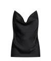 Y/project Satin Top With Draped Neckline And Low In Black