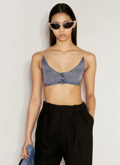 Y/project Invisible Strap Bralette In Blue