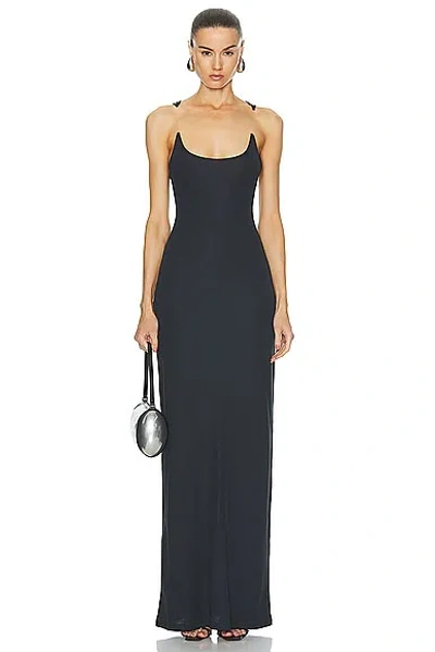 Y/project Transparent-straps Knitted Dress In Black