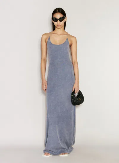 Y/project Invisible Strap Maxi Dress In Blue