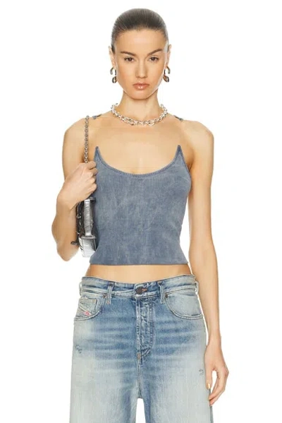 Y/project Invisible Strap Tank Top In Blue Washed