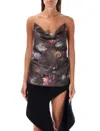 Y/project Gray Invisible Strap Tank Top In Dark Floral