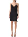 Y/project Satin Slip Dress For Elegant In Black